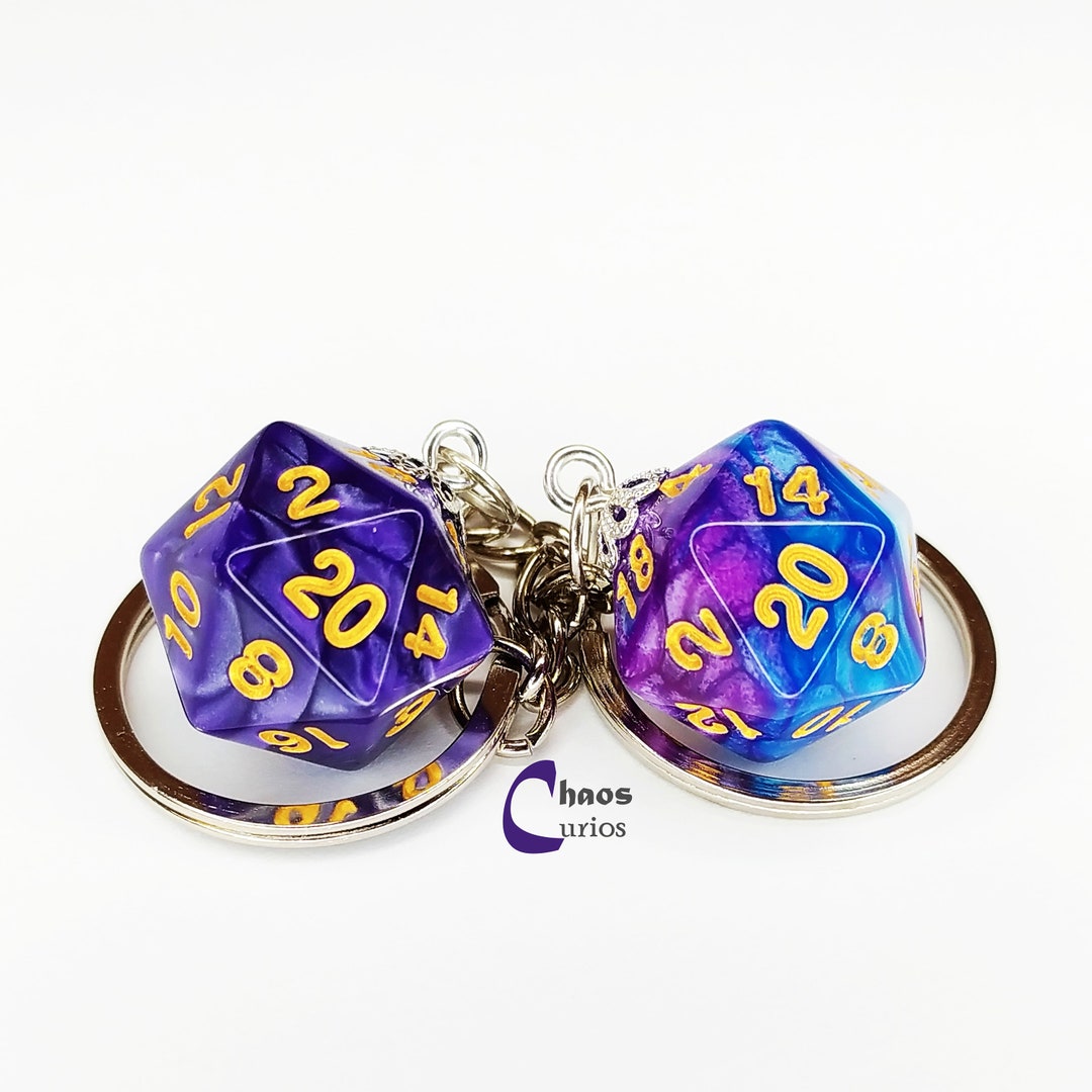 D20 Dice Keychain / Bag Charm Silver Finishing Etsy UK