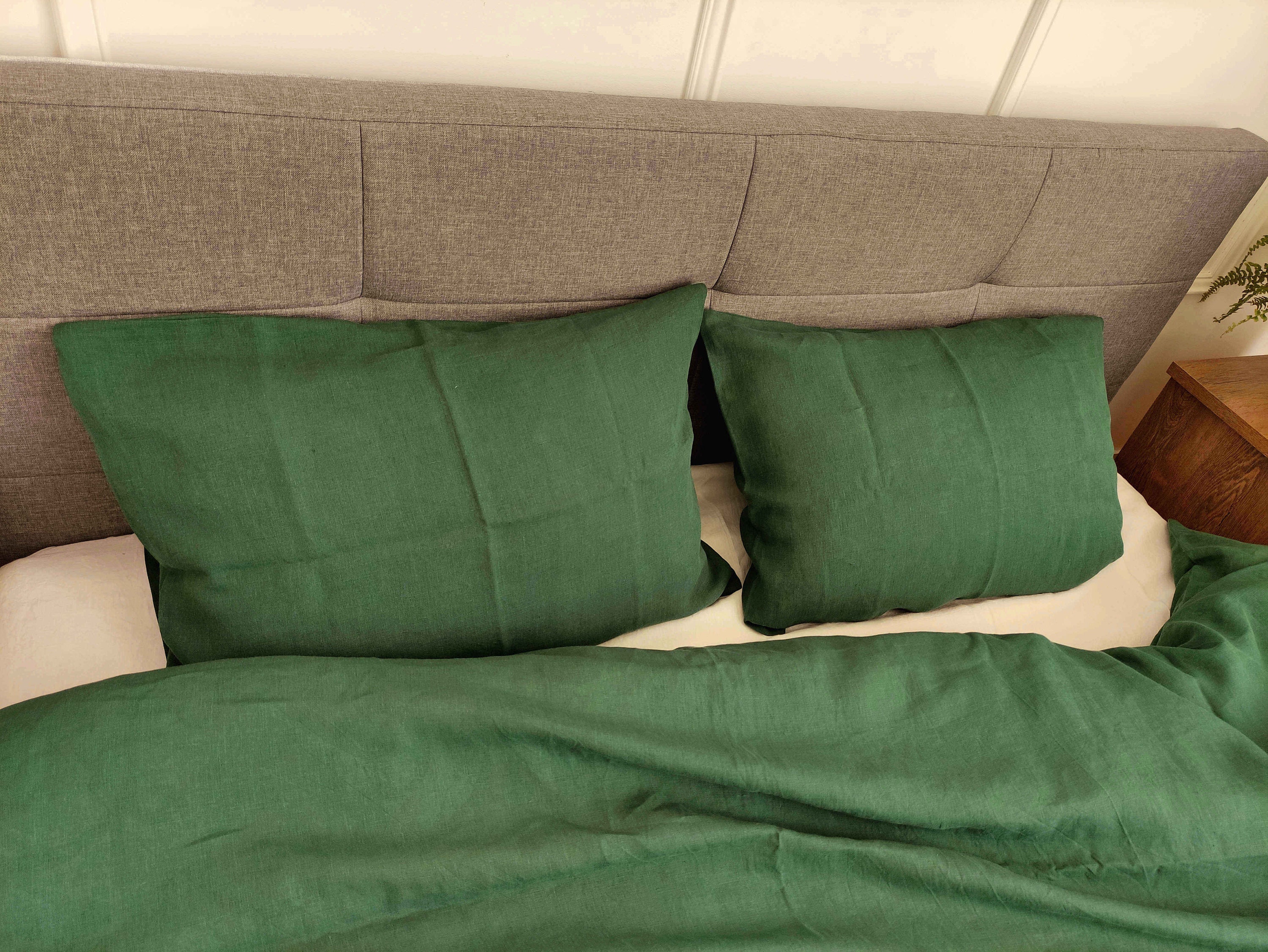 Linen Bedding Set in Dark Green / Forest Green Linen Duvet Etsy