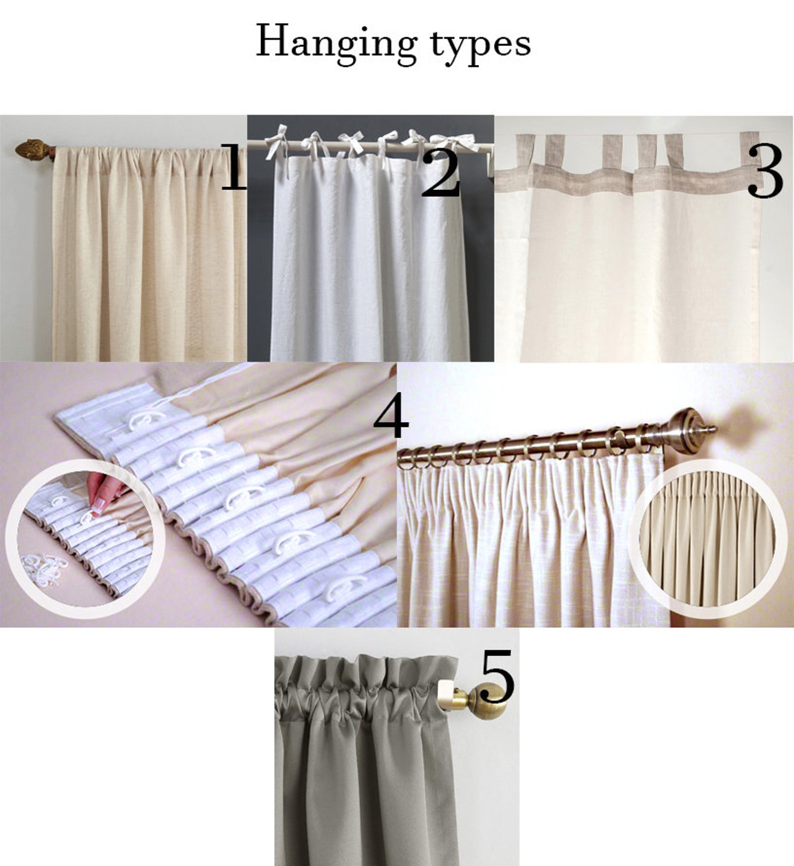 Tab top Linen Curtains in Two Colors. 1 Linen Curtain Panel. Etsy