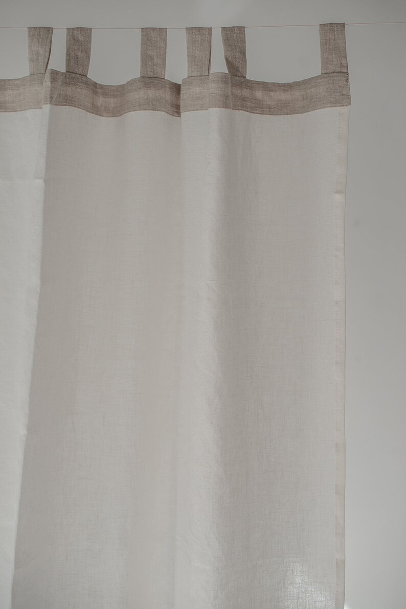 Tab Top Linen Curtains in Two Colors. 1 Linen Curtain Panel. Etsy