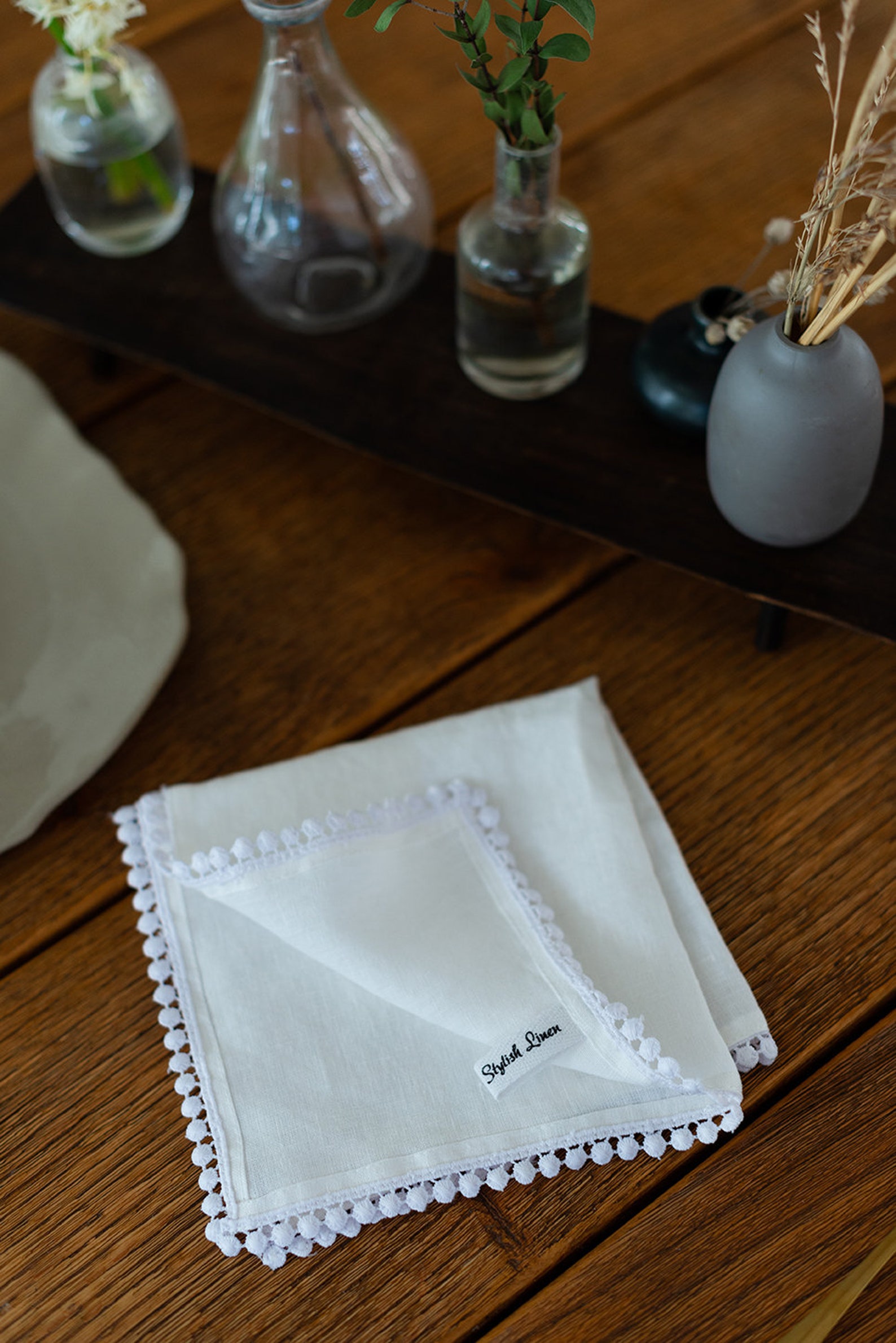 White Linen Napkins 12x12 Set of 2. Washed Linen Napkin. Etsy