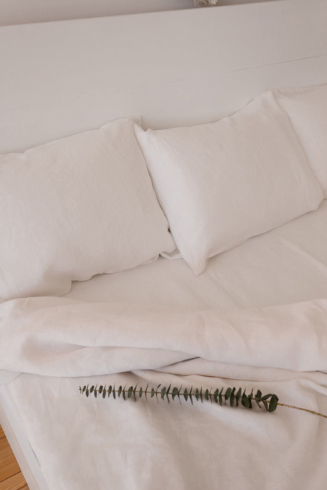 White Linen Sheet Set / Linen Flat Sheet Linen Fitted Sheet Etsy