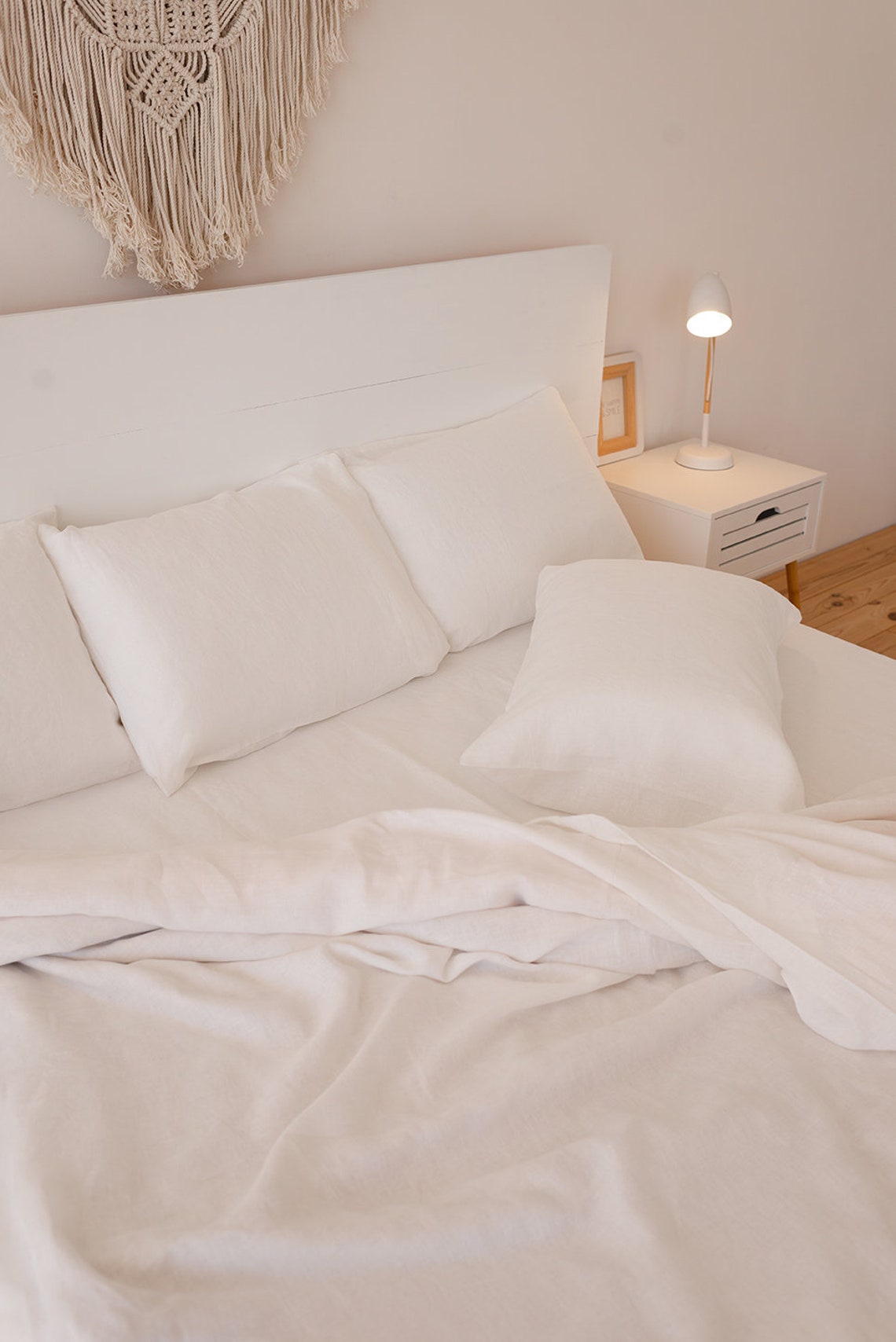 White Linen Sheet Set / Linen Flat Sheet Linen Fitted Sheet Etsy