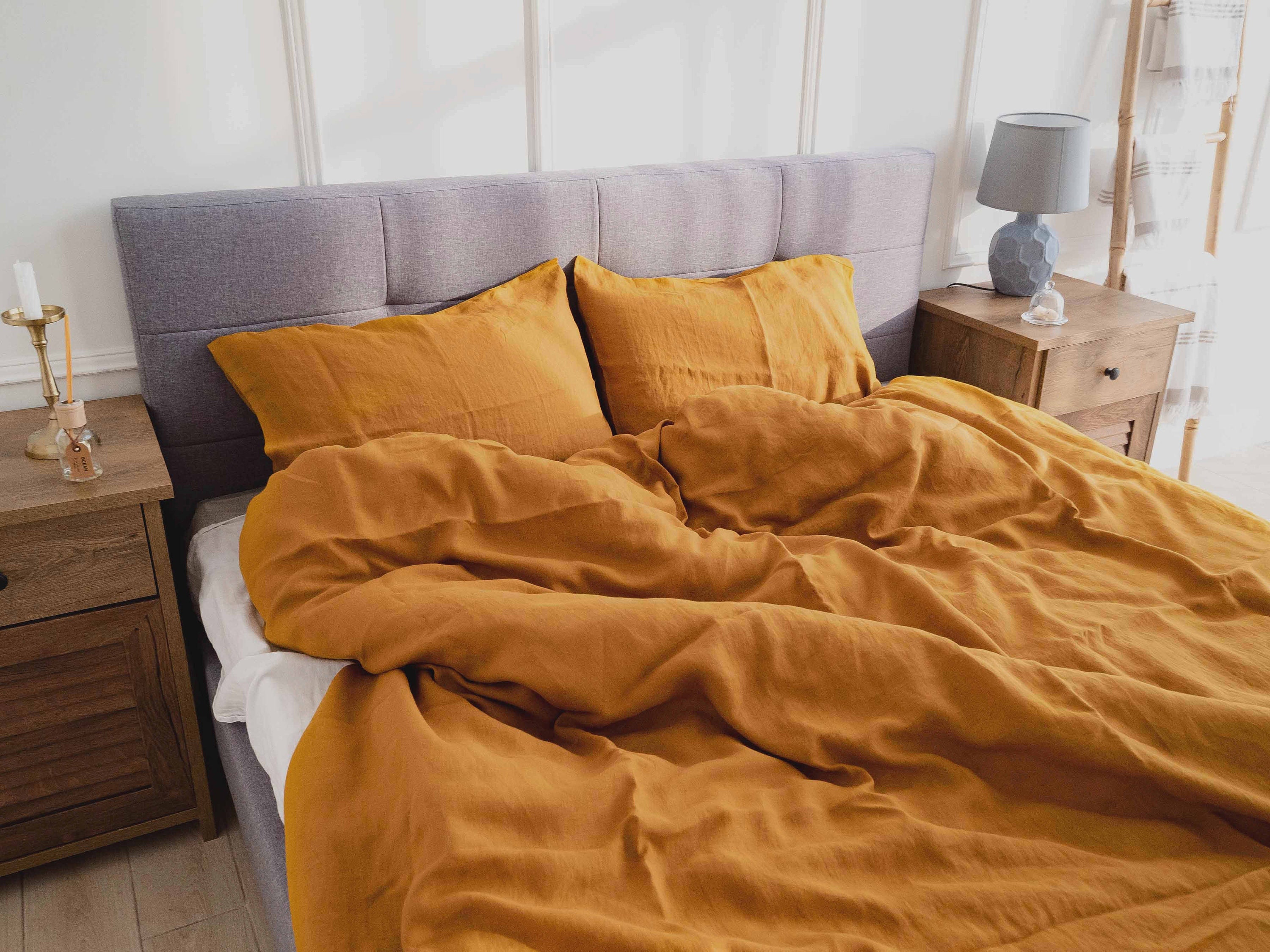 Turmeric Linen Sheet Set Linen Bedding Set Linen Flat Etsy