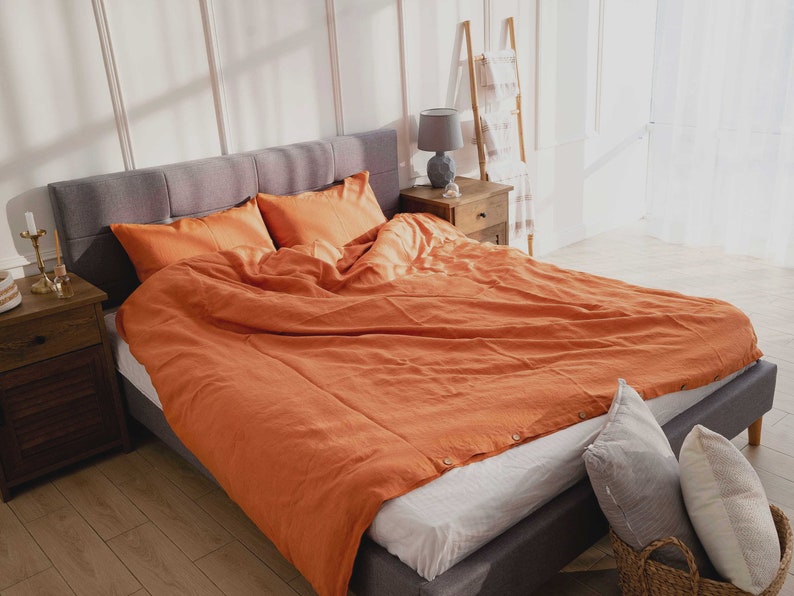Linen Pillowcase in Burnt Orange / Orange Pillow Case in Etsy