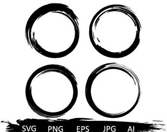 Circle Brush Svg,brush Stroke Svg,distressed Circle Svg