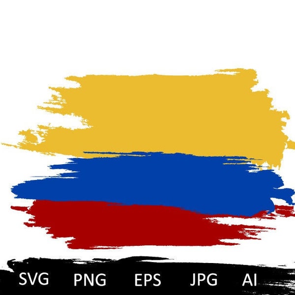 Svg drapeau de la Colombie, chemise drapeau de la Colombie, svg du drapeau de la Colombie en détresse, clipart drapeau colombien, vecteur drapeau de la Colombie, élément de conception du drapeau colombien