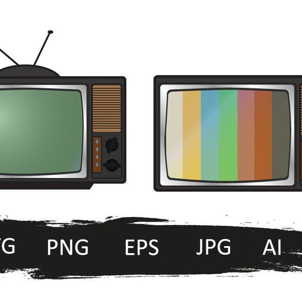 Retro tv svg, Retro TV Clipart, Retro tv vector, TV shape, Old Screen, Stripes, Past, retro tv silhouette, Television SVG, Vintage tv svg