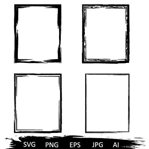 Grunge Frame Clipart Distressed Square Rectangle Borders Png - Etsy
