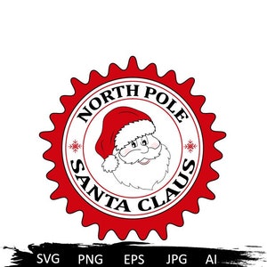 Santa postzegel svg, Santa postzegel svg, Kerstpost, Kerstpost svg, Noordpool svg, vintage post santa, Santa mail svg, brief aan santa