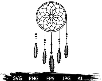 Atrapasueños svg, pluma svg, boho svg, atrapasueños png, indio svg, dream svg, dreamcatcher lima de corte, atrapasueños cricut, camisa atrapasueños