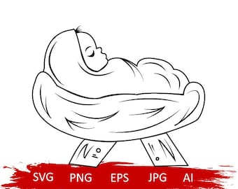 Niño Jesús svg, Belén svg, Bebé Navidad svg, Belén de la Historia Verdadera svg, Nacimiento de Jesús svg, Navidad religiosa svg, Jesucristo svg