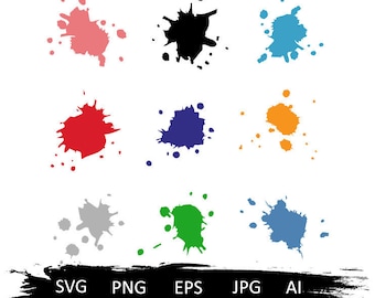Pintura salpicaduras SVG, manchas de pintura svg, pintura splats svg, goteo svg, manchas svg, raya de pintura svg, pintura svg, tinta svg, grunge svg, pinceles svg