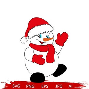 Snowman svg, christmas snowman svg, christmas svg, winter svg,  cute snowman svg, snowman clipart, santa hat svg, snowman png, holiday svg