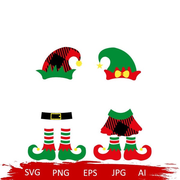 Elf svg, elf boy svg,elf girl svg,buffalo plaid svg,elf clipart,elf hat buffalo svg,christmas elf svg,elf split name,christmas shirt elf svg