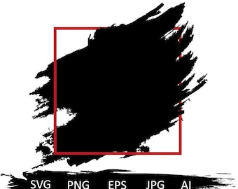 Paint Brush Stroke Svg, Brush Frame Svg, Square Frame Svg