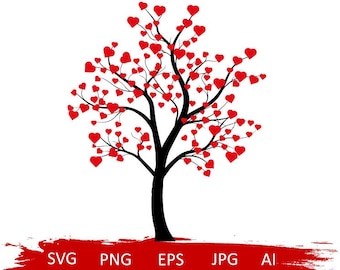Tree with heart svg,valentine tree svg,love tree svg,valentines day svg,hearts tree svg,hearts clipart, tree clipart, love svg,valentine png