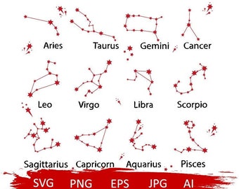 Zodiac Sign svg, horoscope svg, zodiac svg bundle, astrology svg,constellation signs svg,zodiac clipart,zodiac symbols svg,aries svg,leo svg