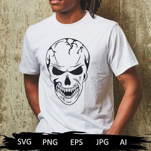 Skull svg, skull clipart, skull shirt, skull head svg, halloween svg, gothic svg, skeleton svg, skull silhouette, skull png, skull cut files