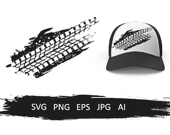 Tire tracks svg, tyre tracks svg file, car wheel tire print silhouette, digital download Images - off road mud mask design template.