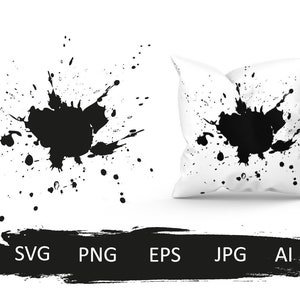 Ink spot, splatter, brushes, stain, splash, grunge element. Paint splat set Clip Art, Silhouette Blot Svg. Ink Stains Svg File Brush Strokes