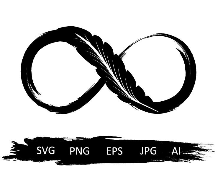 Pluma infinita SVG, sĂmbolo infinito, pluma svg, infinito svg, silueta de pluma infinita, signo infinito, infinito sĂmbolo de pluma clip art png