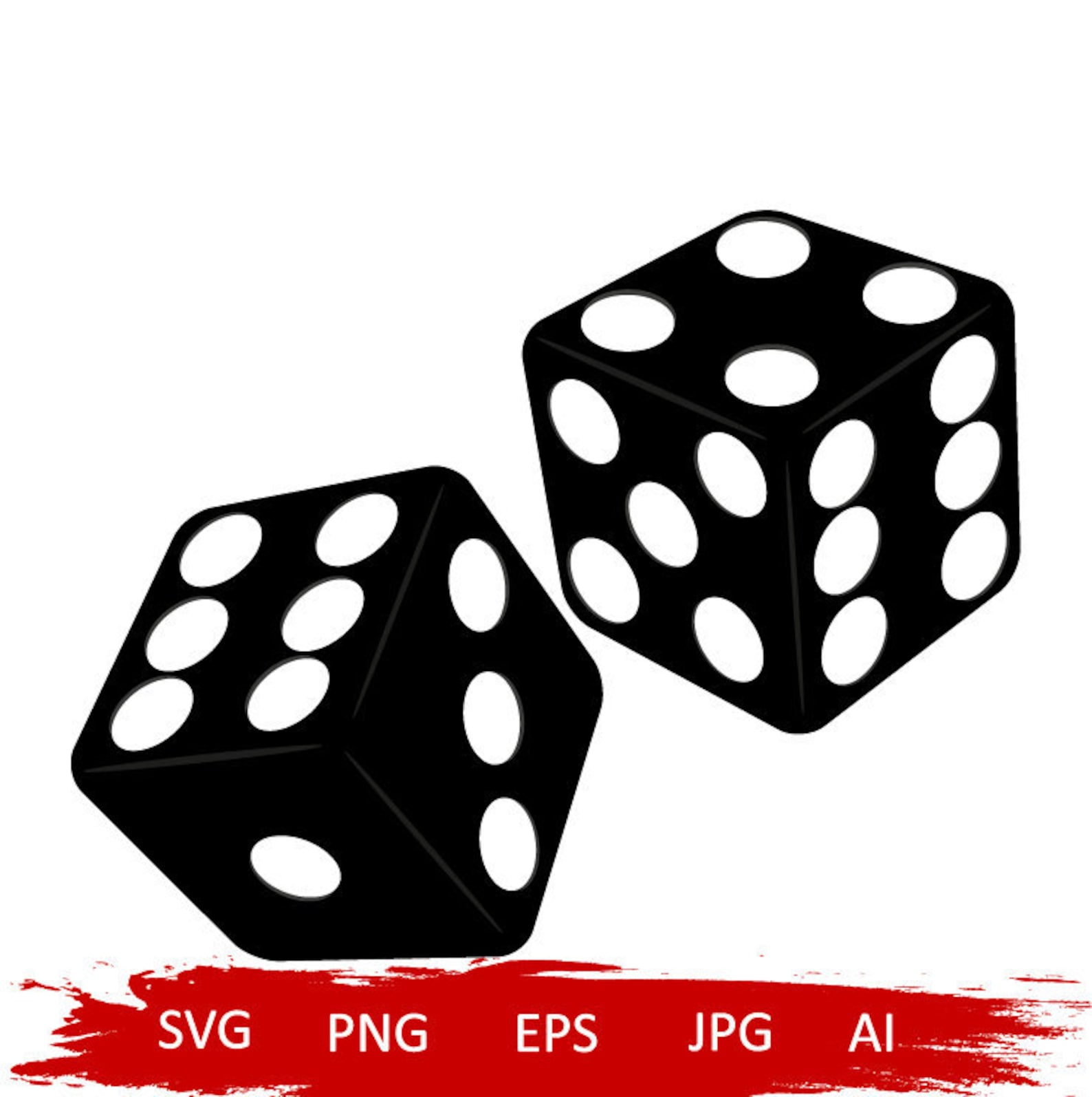 Dice Svg Two Dice Svg Black and White Dice Svg Casino Etsy