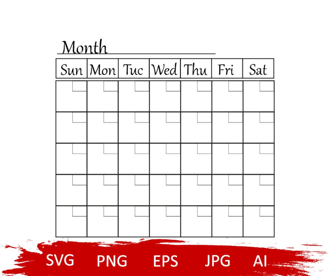 calendar-svg-monthly-calendar-svg-calendar-with-notes-blank-etsy-uk
