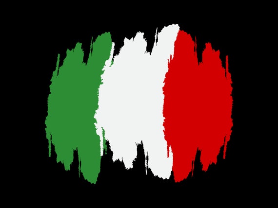 イタリア国旗デザイン Vネックシャツ イタリア国旗 svg、イタリア国旗シャツ、ダメージ加工の国旗 svg