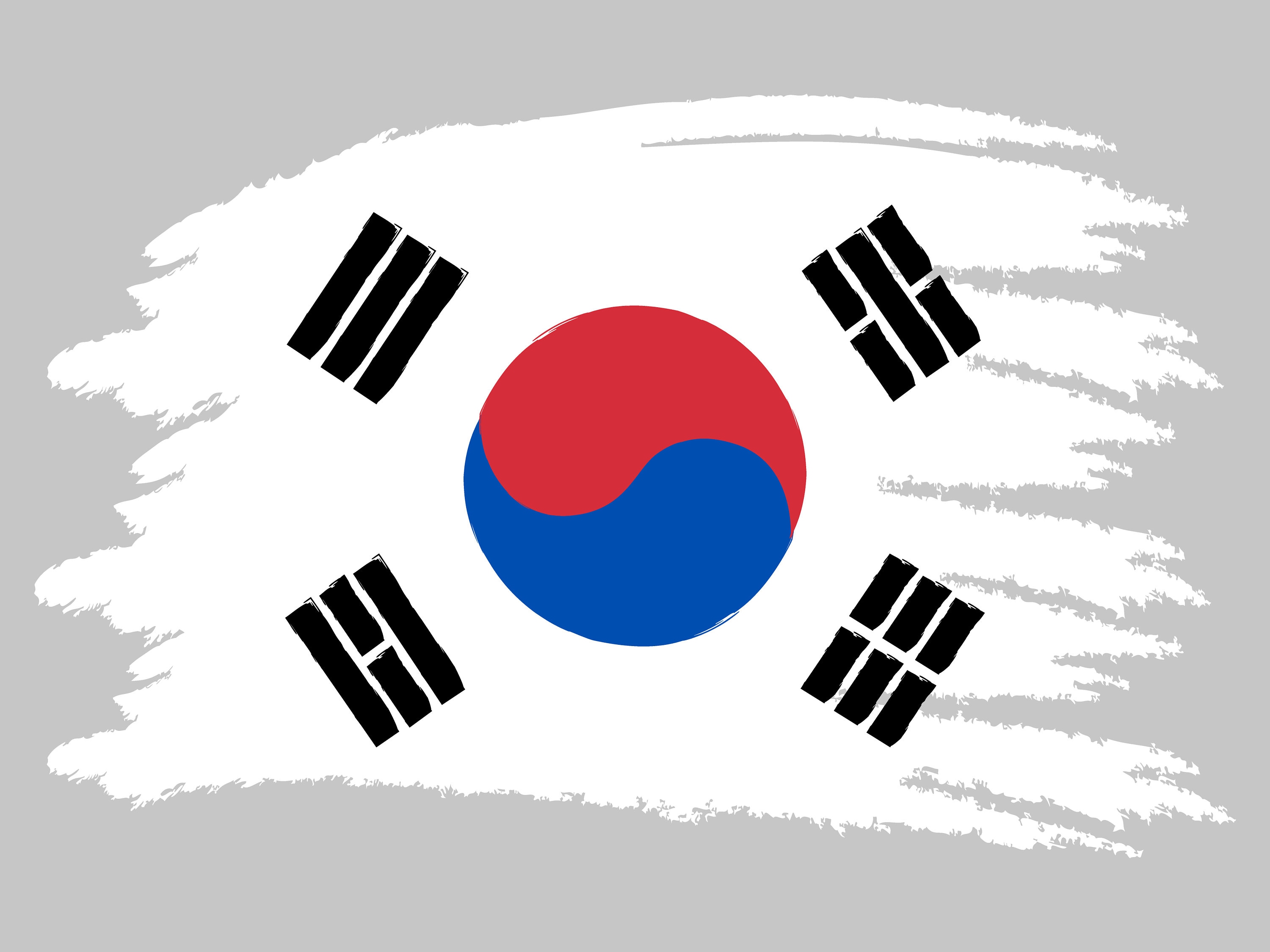 韓国国旗 svg、韓国国旗シャツ、ダメージ加工された国旗 svg、韓国国旗
