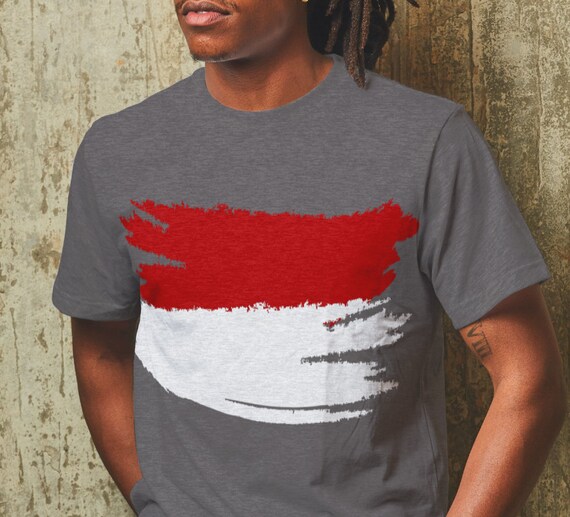 インドネシア国旗 svg、インドネシア国旗シャツ、ダメージ加工された