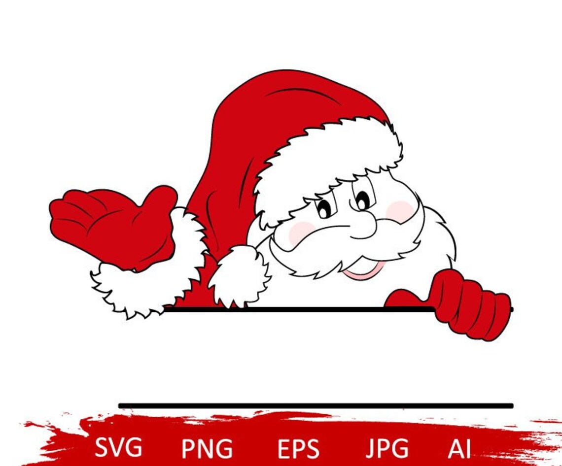 Santa Split Svg Santa Claus Svg, Santa Claus Face Svg, Santa Name Svg,santa Frame Svg ...