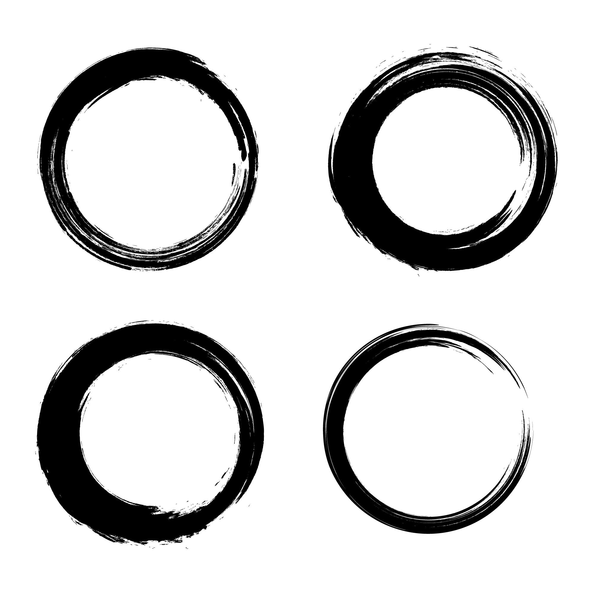 Brush Strokes Circles SVG Paint Brushes Circle SVG Circle Etsy Australia