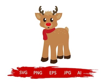 Christmas SVG,reindeer svg,Reindeer Head Svg,Reindeer Clip Art,Reindeer Face SVG,Xmas Reindeer, Cricut, Silhouette Cut File, little deer svg