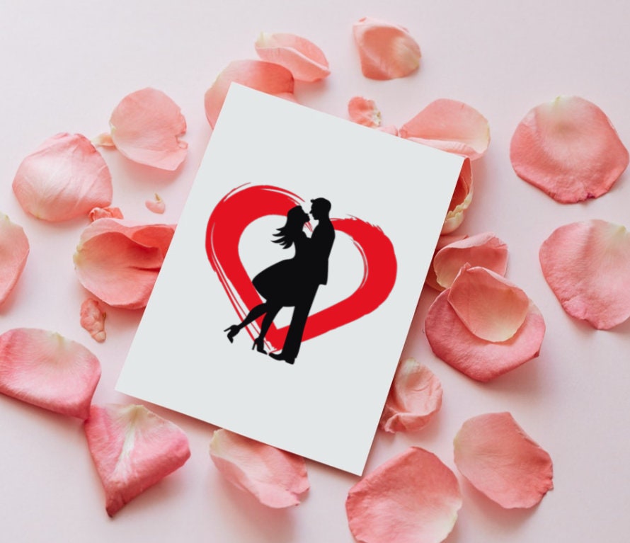 Loving Couple Svg Silhouette Couples Svg Heart Svgromantic - Etsy