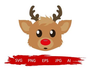 Cricut, Xmas Reindeer,Reindeer Face SVG,Reindeer Clip Art,Reindeer Head Svg,Christmas SVG,reindeer svg, Silhouette Cut File, little deer svg