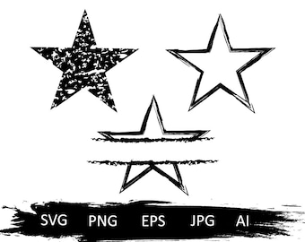 Estrella desgastada svg, marco monograma svg, grunge estrella svg, marco de diseño angustiado, grunge png,grunge clipart,star svg,star monogram archivos svg