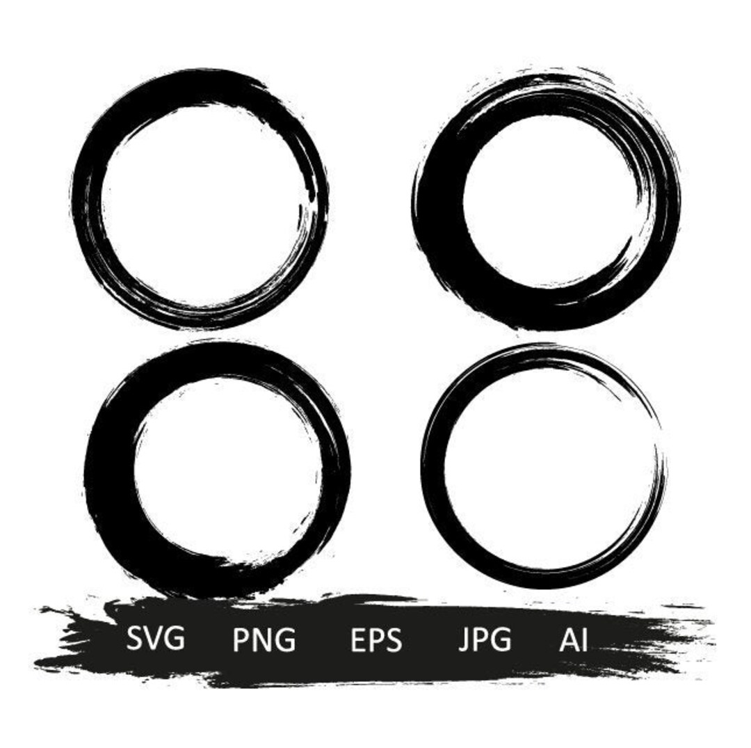 Brush Strokes Circles SVG, Paint Brushes Circle SVG, Circle