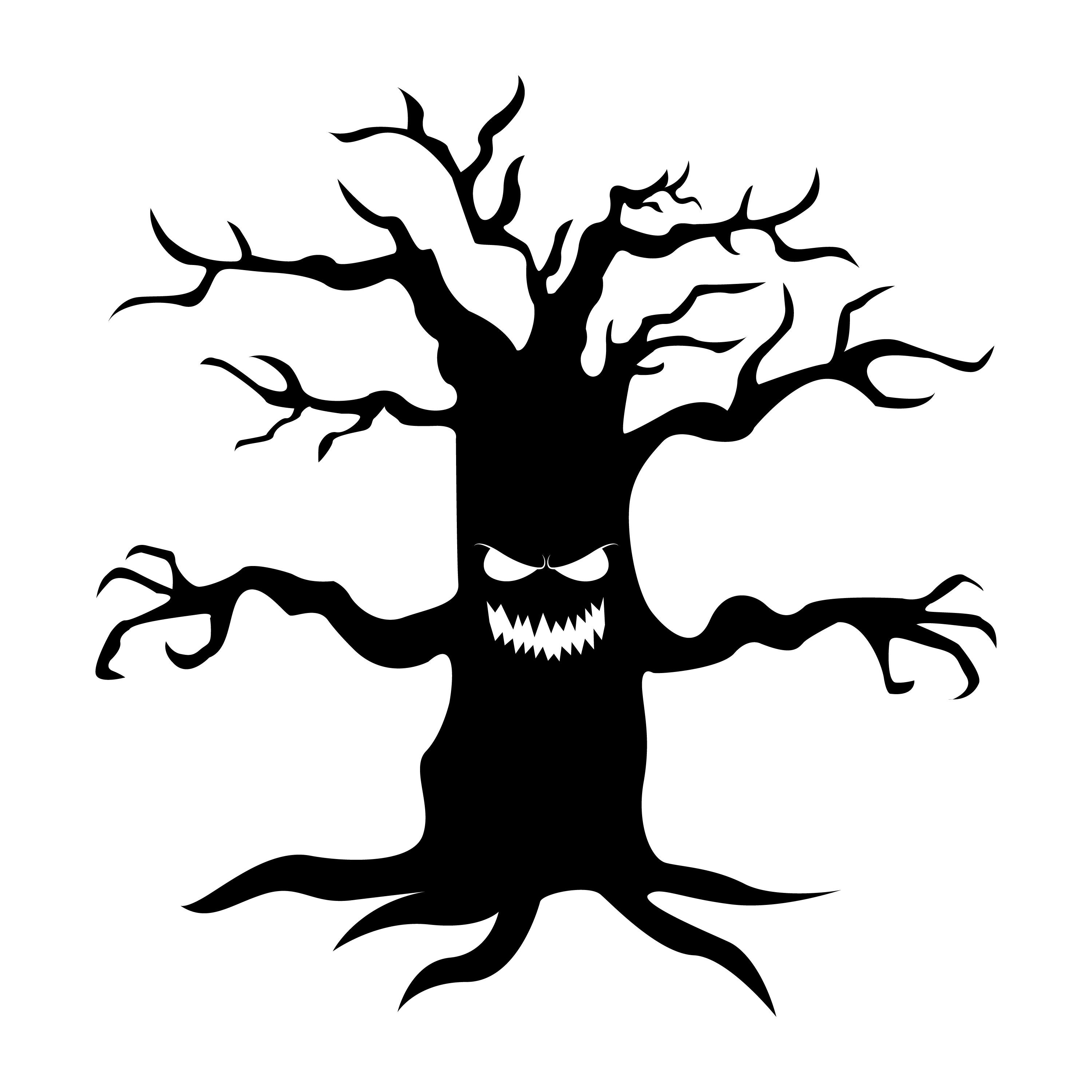Halloween Tree Svg, Halloween Shirt Svg, Halloween Tree Silhouette ...