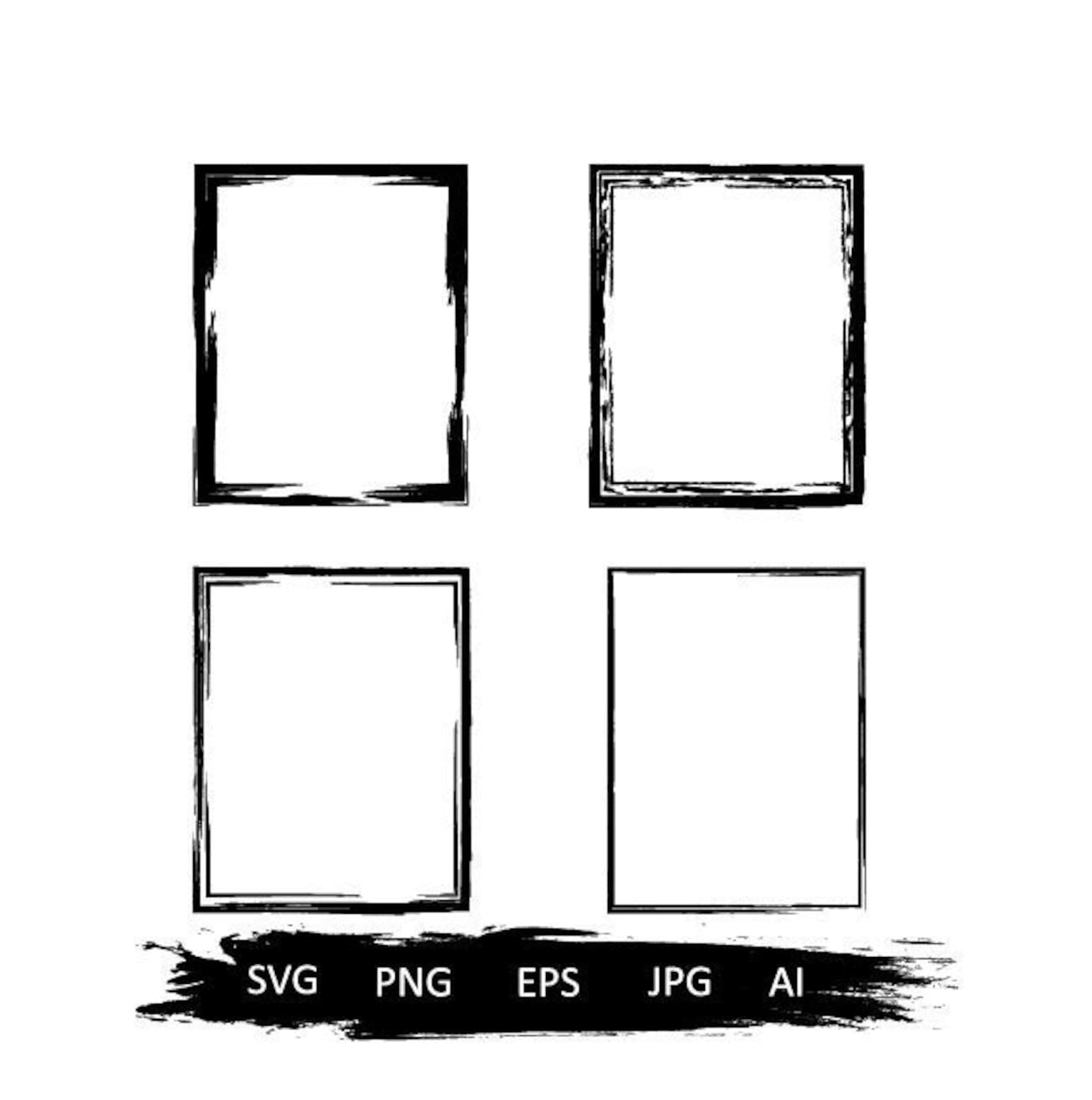 Grunge Frame Svgdistressed Frame Svgpngsquare Frame Etsy Canada