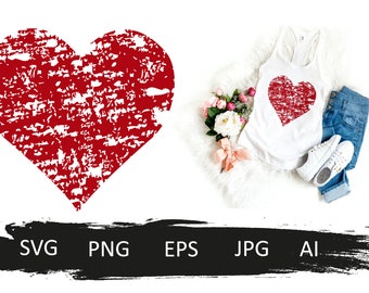 Grunge Heart svg, Valentine's Day Svg, Love Svg, Distressed Heart svg, Ink Heart svg, Red Heart svg, Beautiful Heart svg, Silhouette Heart.