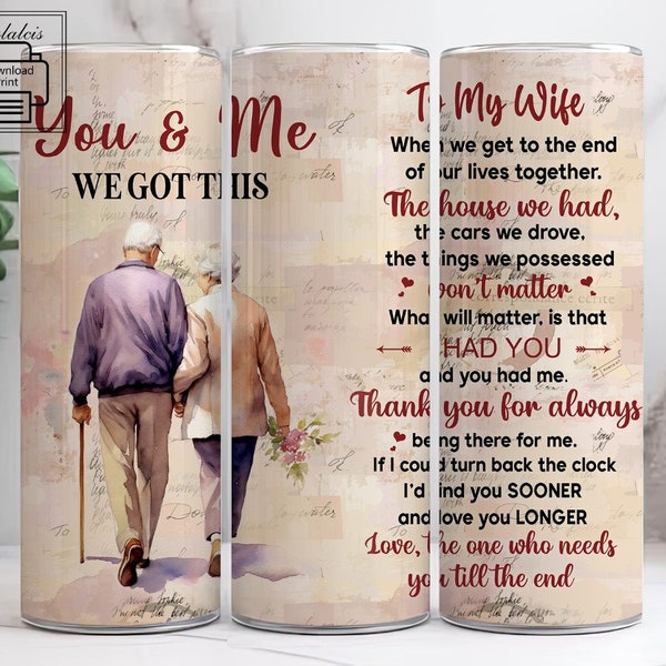 To My Wife, Wedding Anniversary Husband And Wife 20oz Skinny Tumbler Sublimation Designs, Straight 20 oz Tumbler Template, Tumbler Wrap PNG