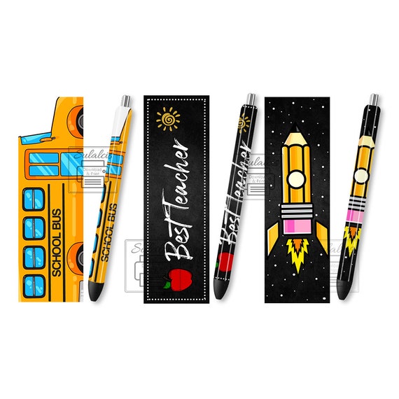 Teacher Back To School Pencil Pen Wrap Set 3 Png,Teacher Pen,Best Teacher  Pen,Teacher Gifts,School Pens,Stationary Decal Ink Joy Epoxy