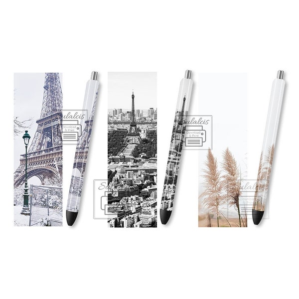 Paris Pen Wraps Set 3 Png,Paris Pattern Pen Png,The City Of Paris Pen Png,The Most Romantic City In The World Pen,Gift For Him