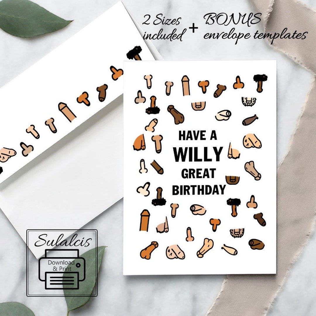 Funny Penis Willy Great Birthday A2 A7 Card,birthday Card,dirty Bday ...