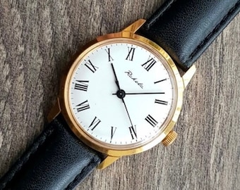 Vintage Raketa Gold Plated Mechanical Watch, USSR Made, 1970s