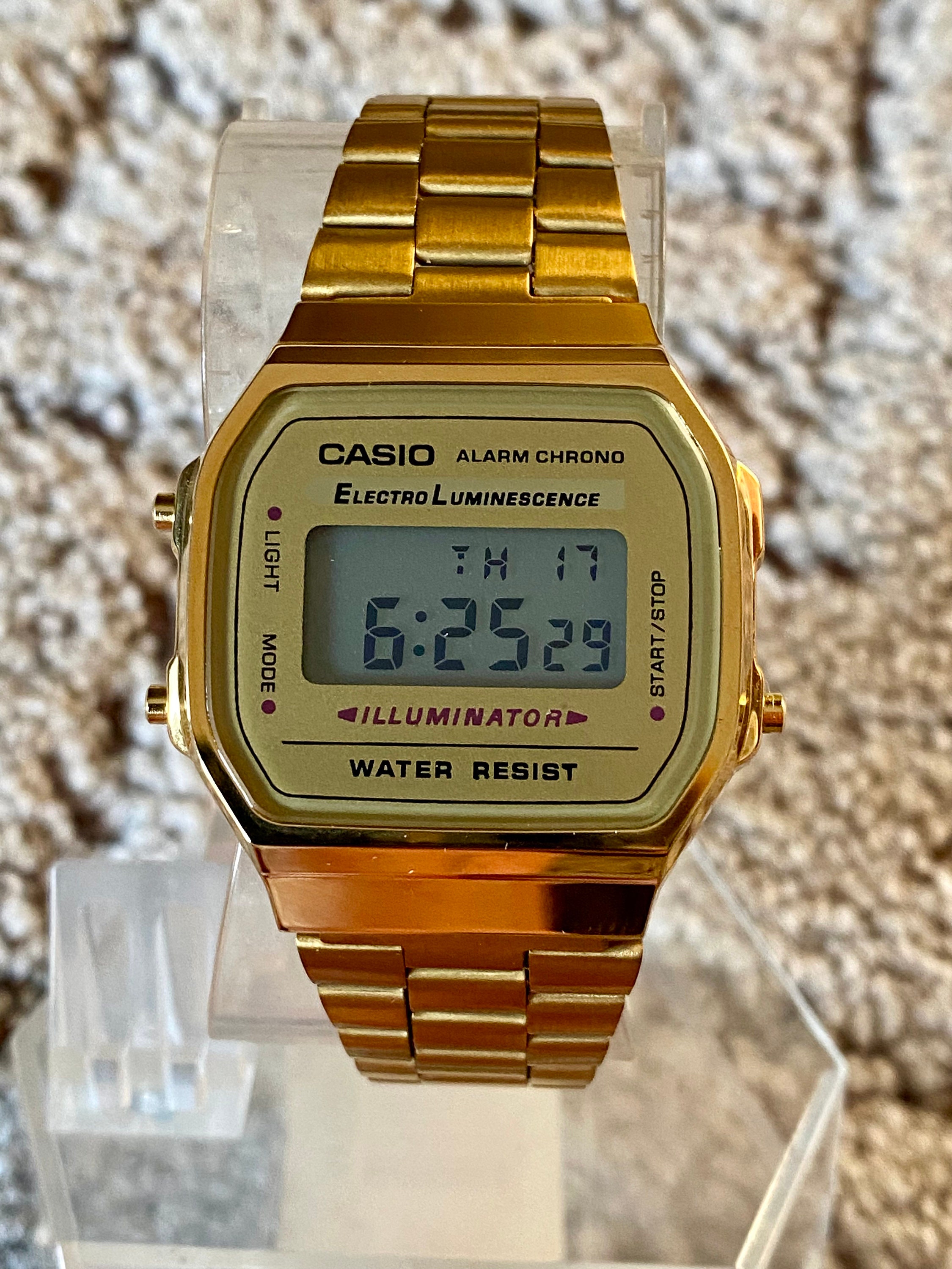 CASIO Gold A168WG Original Digital Illuminator Watch Casio Alarm Chrono Watch Water Resist Watch Unisex Wristwatch Christmas Gift Etsy Canada