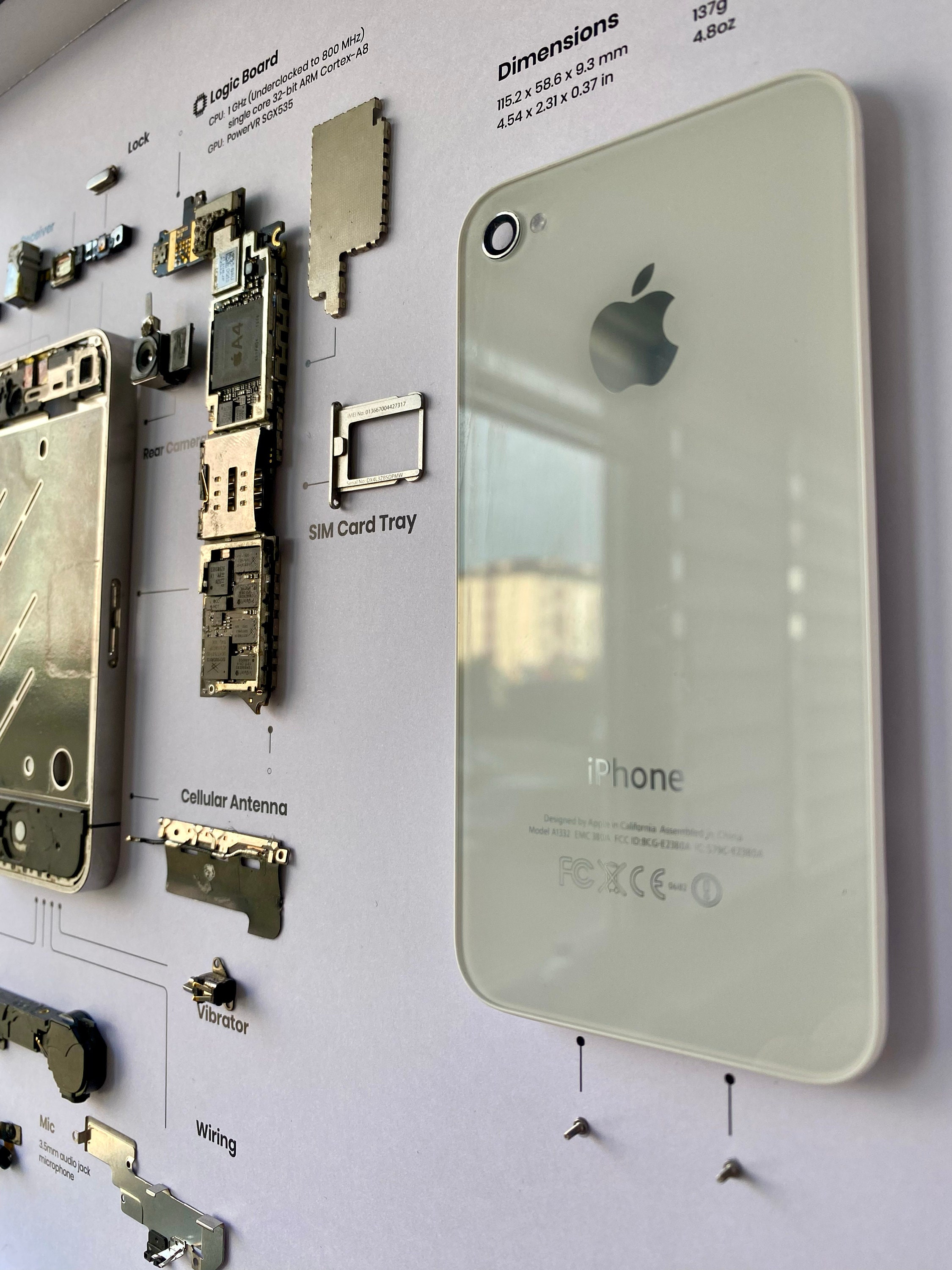 iPhone4 標本アート ホワイト フレーム無】iPhone 4 White 標本アート (A4サイズ)｜Yahoo