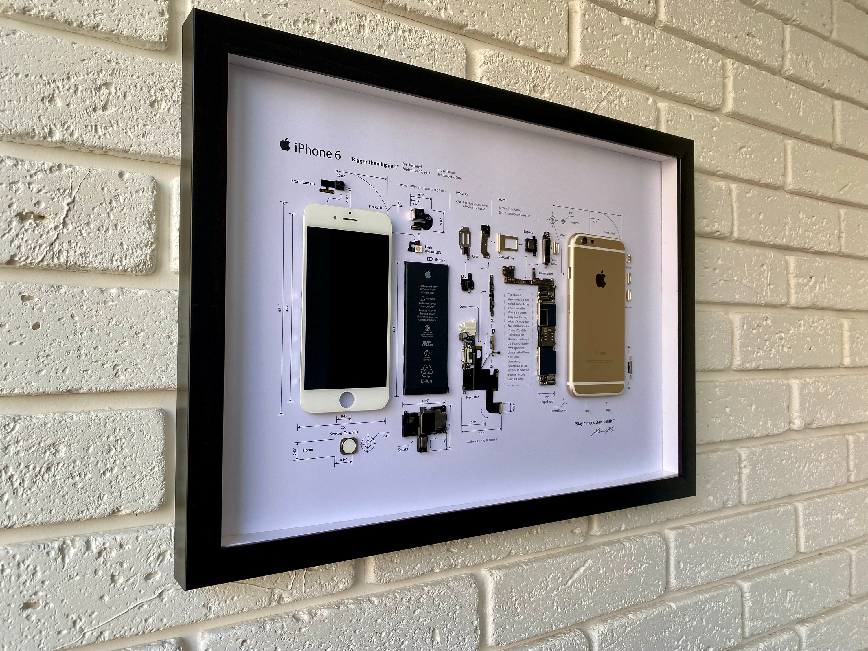 Framed iPhone 6 Rose Gold Teardown Art: Tech Gift - Etsy