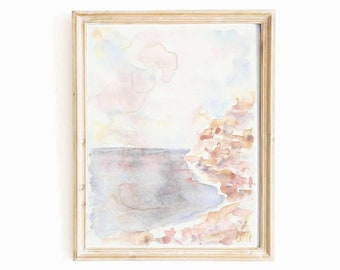 Pastel Amalfi Coast Print: Positano Italy Seascape (Digital Download)